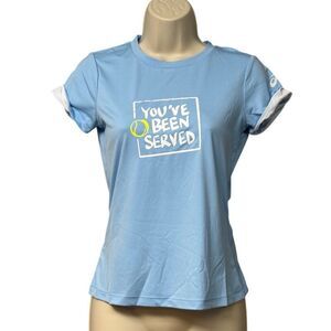 ASICS Women's Court Graphic Tee, Arctic Sky, Sz. XS